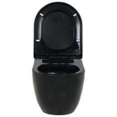 Petromila vidaXL Keramické závesné WC so skrytou nádržou, čierne