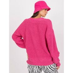 RUE PARIS Dámsky oversize sveter s dlhým rukávom RUE PARIS ružový LC-SW-0249.24P_386627 Univerzálne