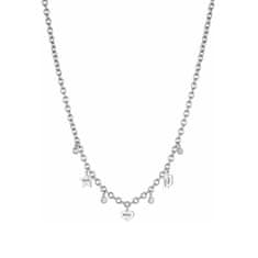 Liu.Jo Štýlový oceľový náhrdelník s príveskami Brilliant LJ1648