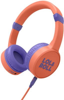rozkošné detské slúchadlá energy sistem lolroll headphones káblové pripojenie mikrofón handsfree 40mm meniče obmedzená hlasitosť na 85 db bezpečné počúvanie pohodlné