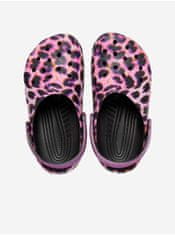 Fialové dievčenské papuče so zvieracím vzorom Crocs 30-31