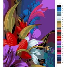 Malujsi Maľovanie podľa čísel - Farebné ľalie - 80x120 cm, bez dreveného rámu