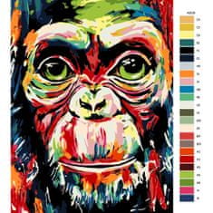 Malujsi Maľovanie podľa čísel - Farebná opica - 60x80 cm, bez dreveného rámu