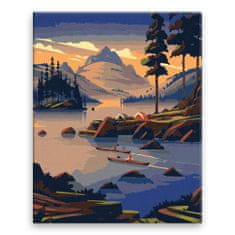 Malujsi Maľovanie podľa čísel - Kempovanie pri jazere - 40x50 cm, bez dreveného rámu