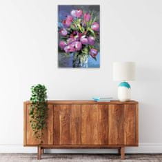 Malujsi Maľovanie podľa čísel - Fialové tulipány - 80x120 cm, bez dreveného rámu
