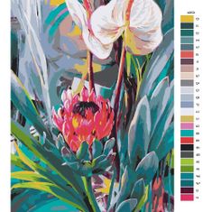Malujsi Maľovanie podľa čísel - Exotické kvety - 80x120 cm, bez dreveného rámu