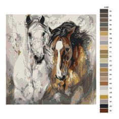 Malujsi Maľovanie podľa čísel - Dva kone na úteku - 40x40 cm, bez dreveného rámu