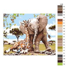 Malujsi Maľovanie podľa čísel - Priateľstvo zvierat - 100x80 cm, bez dreveného rámu