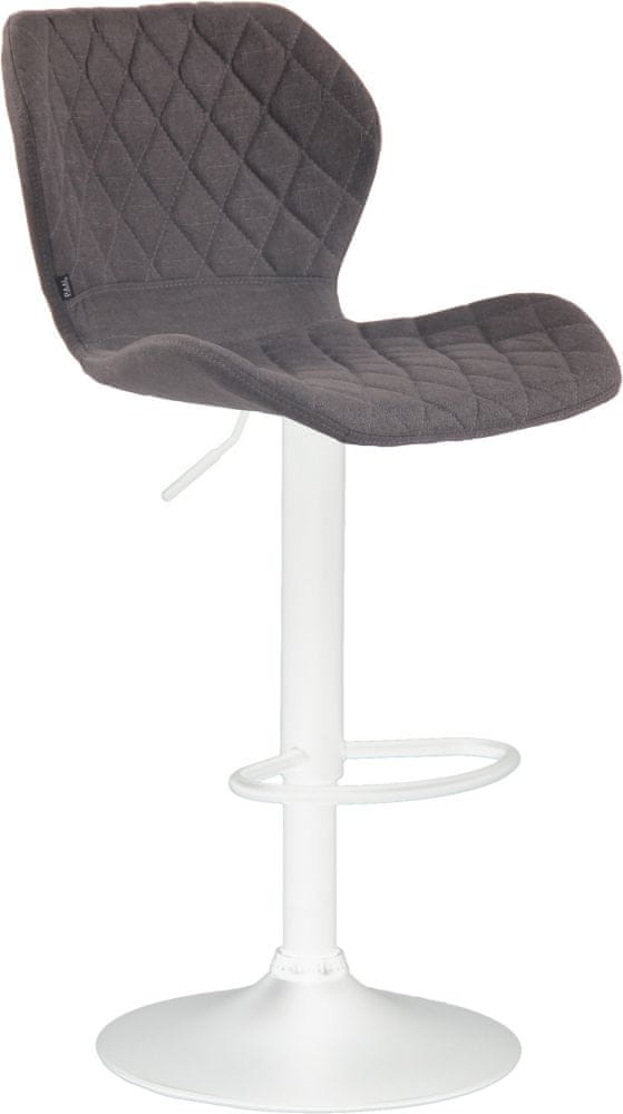 BHM Germany Barová stolička Cork, textil, biela / tmavo šedá