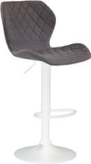 BHM Germany Barová stolička Cork, textil, biela / tmavo šedá