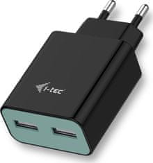 I-TEC i-tec univerzálna USB nabíjačka/ 2x USB/ 110V-240V/ 2400mAh/ čierna