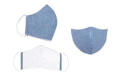 Bellatex Ústne rúška bavlnené na gumičku s vnútorným vreckom - dĺžka oblúka 18cm - Uni modrá