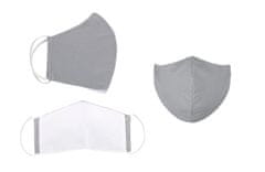 Bellatex Ústne rúška bavlnené na gumičku s vnútorným vreckom - dĺžka oblúka 18cm - Uni šedá