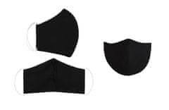 Bellatex Ústne rúška bavlnené na gumičku s vnútorným vreckom - dĺžka oblúka 15cm - Uni čierna
