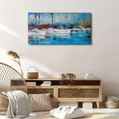 COLORAY.SK Obraz na plátně Obraz na plátně Prístavné lode modrá voda 120x60 cm