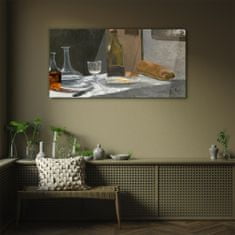 COLORAY.SK Obraz na skle Obraz na skle Zátišie s fľašou monet 120x60 cm