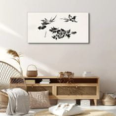 COLORAY.SK Obraz na plátně Obraz na plátně Abstrakcie vtákov kvety 100x50 cm