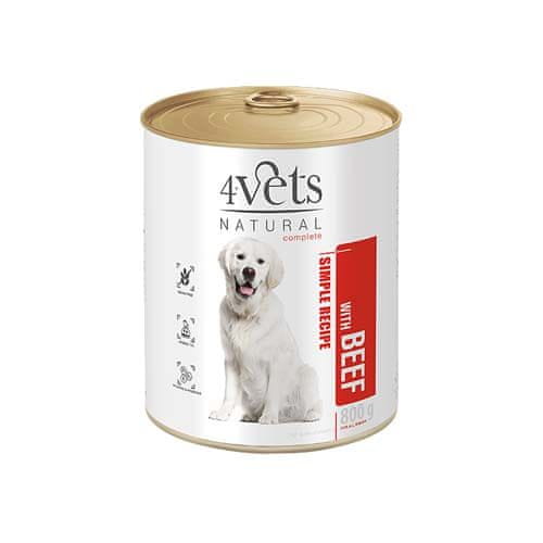 4VETS NATURAL SIMPLE RECIPE s hovädzím mäsom 800g konzerva pre psov