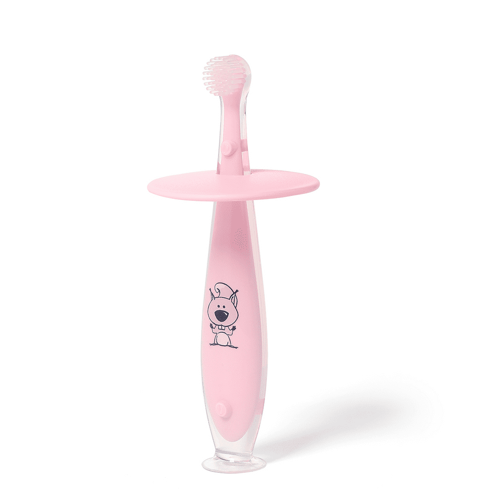 BabyOno Bezpečnostná zubná kefka +6m Farba: Ružový