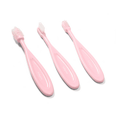 BabyOno Zubné kefky pre deti a bábätká +3m ružové