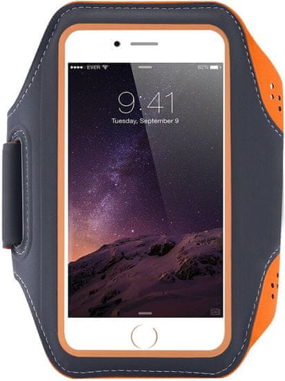 Mobilly sportovní pouzdro na ruku pro mobilné telefon do 6.4", oranžová