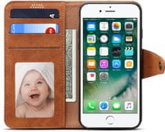 Leather flipové pouzdro pro Apple iPhone sa 2020/8/7, hnedá