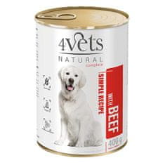 4VETS NATURAL SIMPLE RECIPE s hovädzím mäsom 400g konzerva pre psov