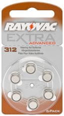 Rayovac Extra Advanced PR41/312A gombíková batéria do načúvacích prístrojov zinok-vzduch, 1,4 V - balenie 6ks; 49590
