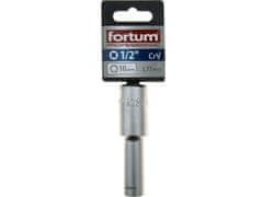 Fortum Hlavica nástrčná (4700510) hlavice nástrčná prodloužená, 1/2&quot;, 10mm, L 77mm, 61CrV5