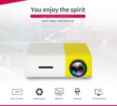 Northix Prenosný LED projektor – biely a žltý 