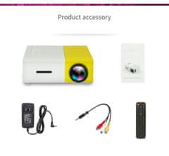 Northix Prenosný LED projektor – biely a žltý 