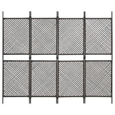 Vidaxl 4-panelový paraván hnedý 240x200 cm polyratanový