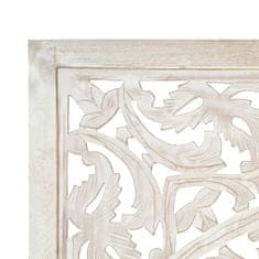 Vidaxl Ručne vyrezávaný 3-panelový paraván biely 120x165 cm mangovníkový masív