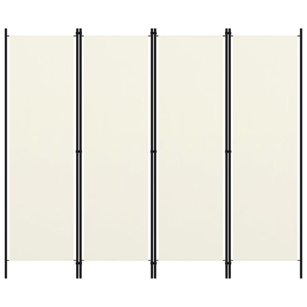 Vidaxl Paraván so 4 panelmi, krémovo biely 200x180 cm