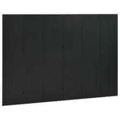 Vidaxl Paraván so 6 panelmi, čierny 240x180 cm oceľ