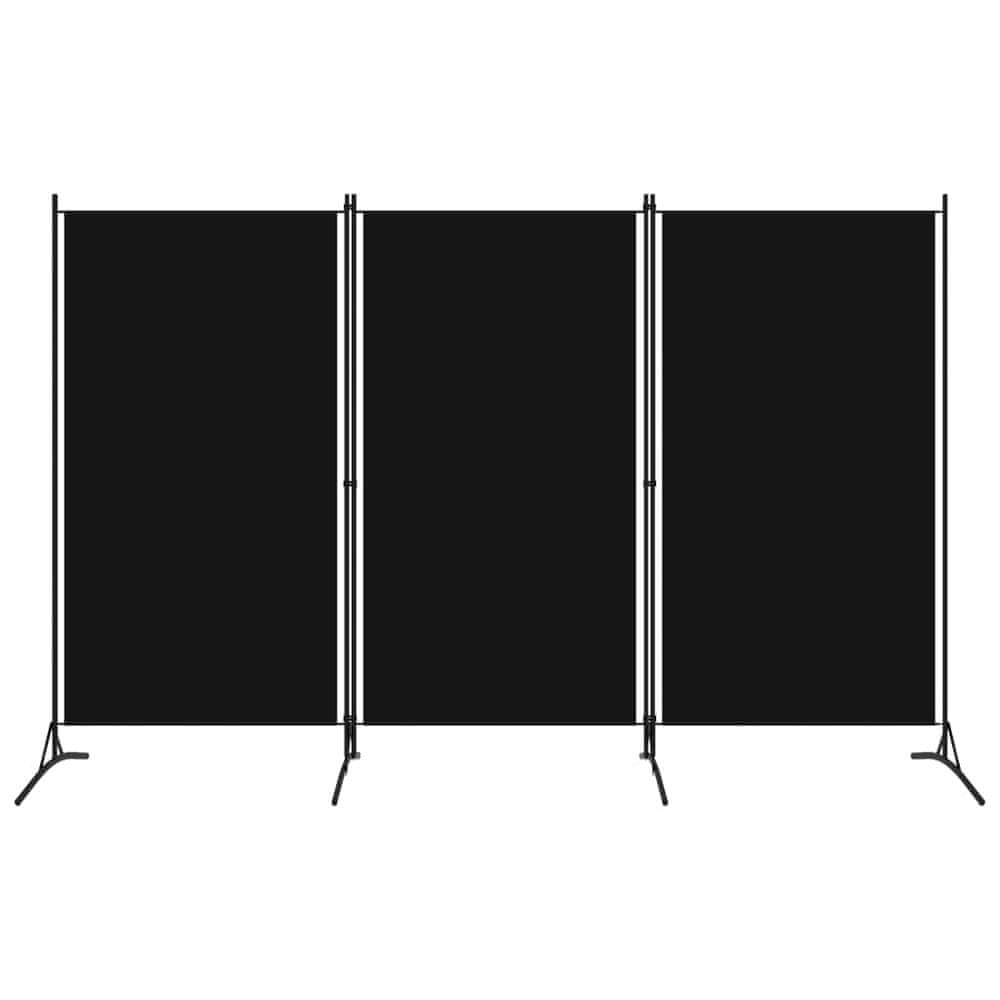 Vidaxl 3-panelový paraván čierny 260x180 cm
