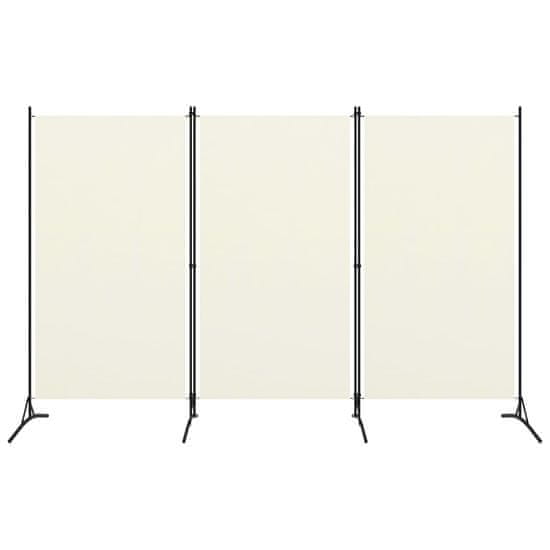 Vidaxl Paraván s 3 panelmi, krémovo biely 260x180 cm