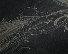 A.S. Création Čierna tapeta s pierkami v metalických farbách 38009-4 - tapety do spálne