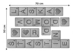 Dimex - Dekoračné nálepky na stenu Scrabble šedé - 50 x 70 cm