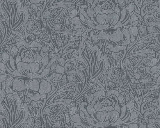 A.S. Création Šedá kvetinová tapeta so secesným vzorom 38092-4 - tapety do spálne