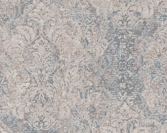 A.S. Création Ornamentová tapeta v kvetinovom vintage štýle - béžová, modrá 38093-1 - tapety do spálne