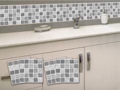 Dimex nálepky na obkladačky - Bielošedý mramor mozaika - 15 x 15 cm