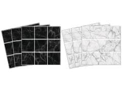 Dimex nálepky na obkladačky - Bieločierny mramor mozaika - 15 x 15 cm
