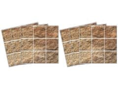 Dimex nálepky na obkladačky - Hnedý mramor mozaika - 15 x 15 cm