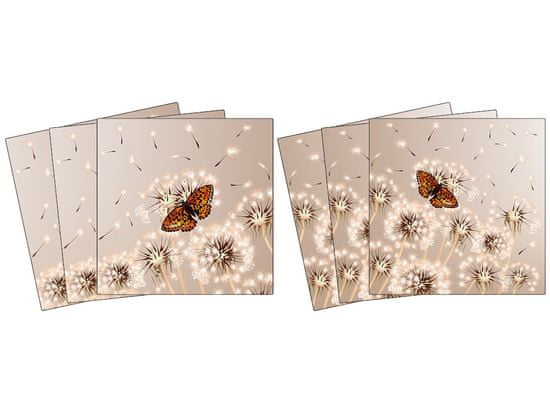 Dimex nálepky na obkladačky - Púpava s motýľmi - 15 x 15 cm