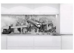 Dimex fototapety do kuchyne, samolepiace - Lietadlo - čiernobiele 60 x 180 cm
