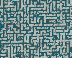 A.S. Création Tapeta s grafickým reliéfnym dizajnom - modrá, zelená, béžová 38695-3 - tapety do spálne