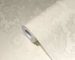 A.S. Création Béžová tapeta ozdobným bielym vzorom - béžová, biela 38708-2 - tapety do spálne