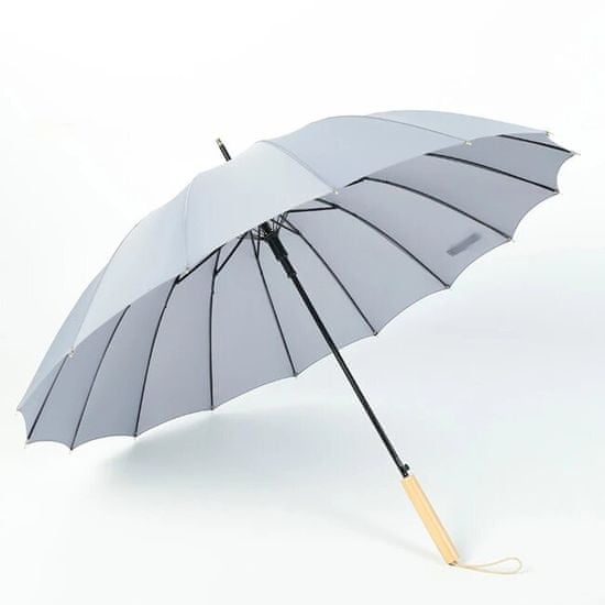 Krago Trstinový dáždnik s rovnou drevenou rukoväťou so 16 lúčmi
