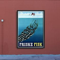 Vintage Posteria Retro plagát Retro plagát Friske Fisk A4 - 21x29,7 cm